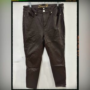 Seven Brown faux leather skinny jeans size 16